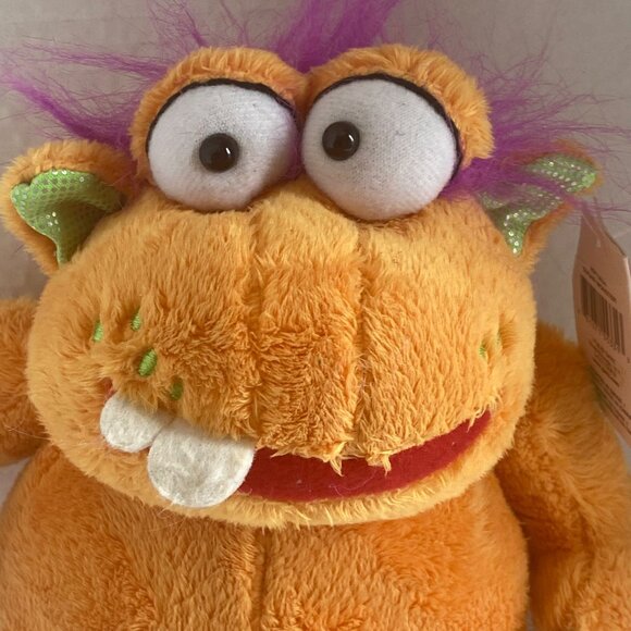 GANZ Sugar Monster Plush Toy 11” Stuffed Animal Vibrant Orange Halloween - Picture 2 of 8